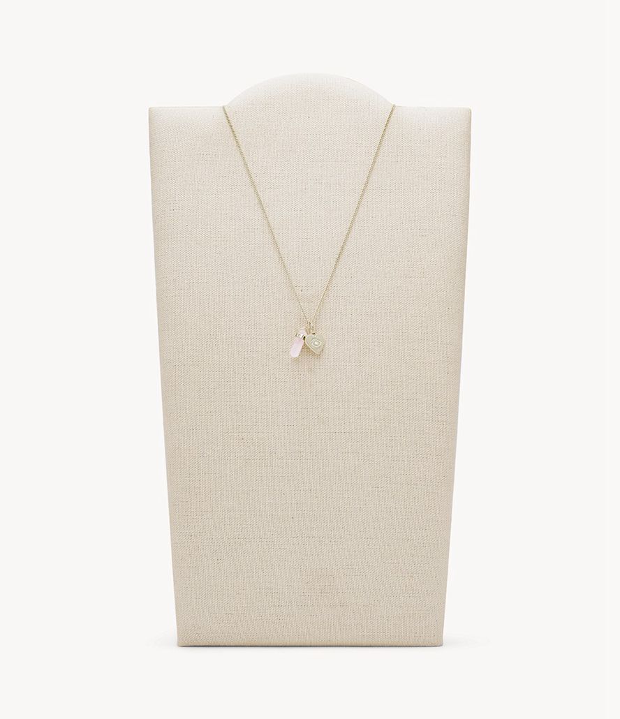 Fossil Georgia Power Of Crystals Rose Quartz Pendant Halskæder Dame Guld | BNTLJX-218