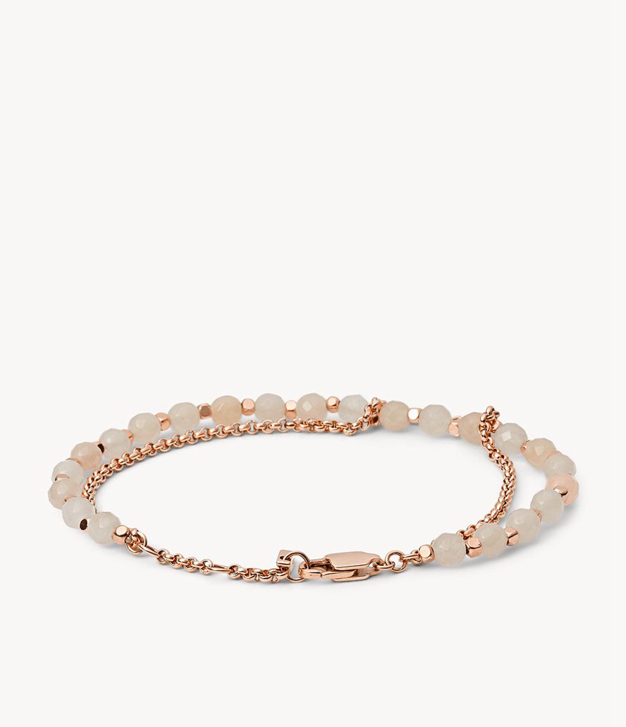 Fossil Georgia Semi-Precious Double-Chain Armbånd Dame Lyserød | TALEYI-197