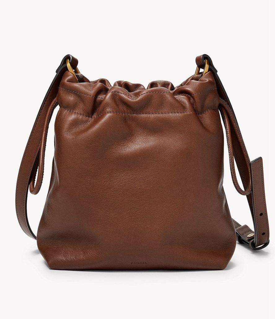 Fossil Gigi Small Drawstring Crossbody Taske Dame Brune | BNAYQE-251