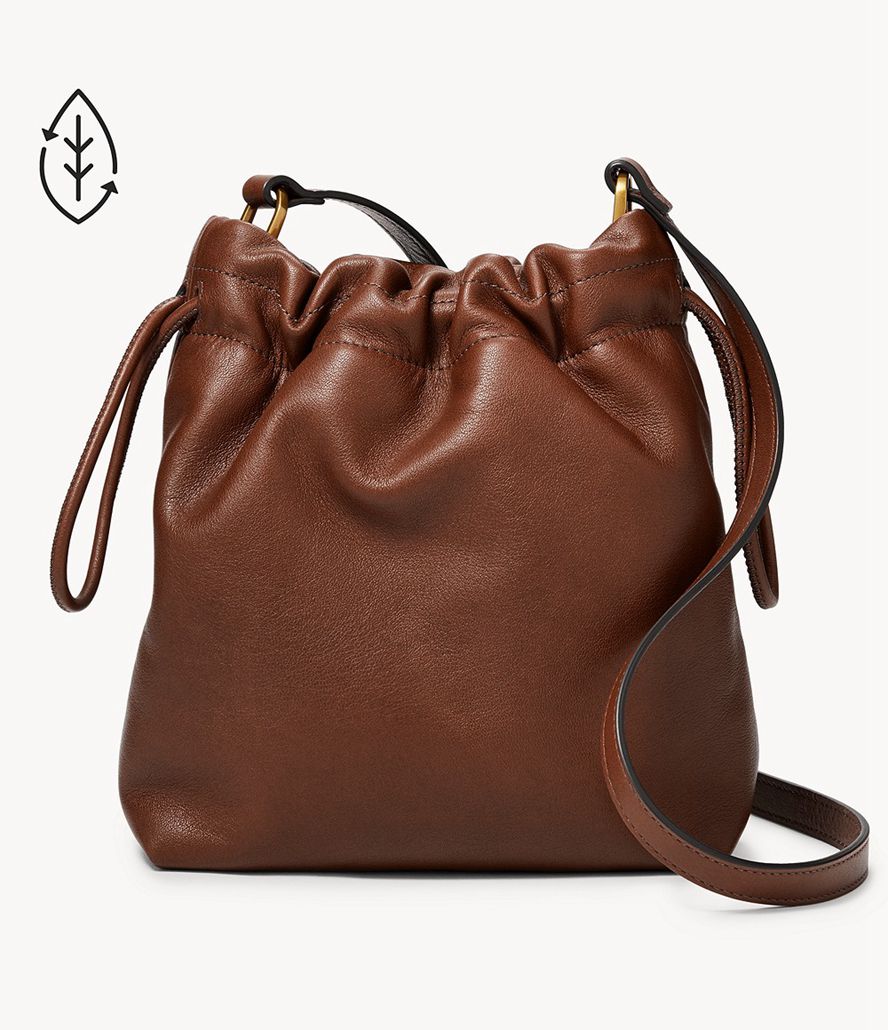 Fossil Gigi Small Drawstring Crossbody Taske Dame Brune | BNAYQE-251