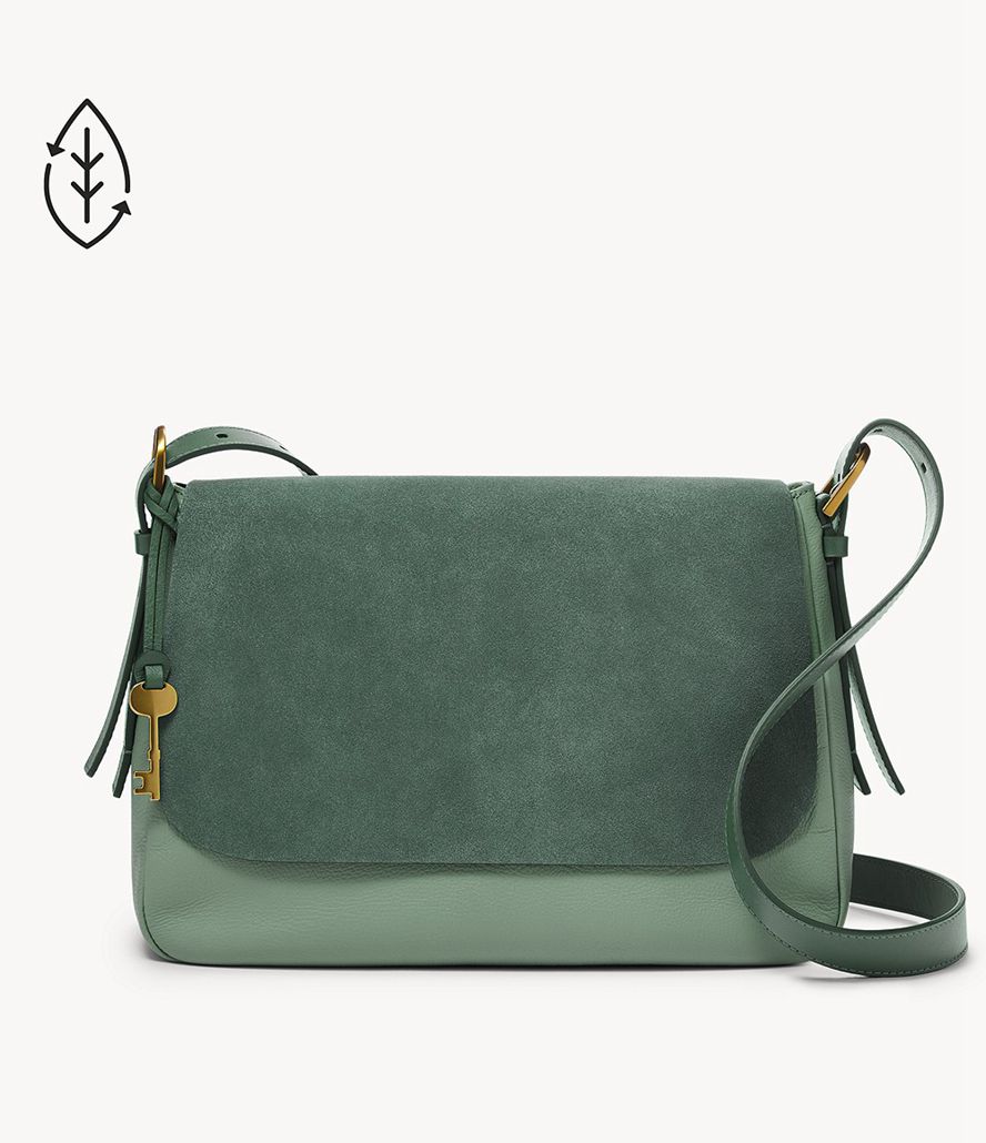 Fossil Harper Flap Crossbody Taske Dame Grøn | QOGRWK-273