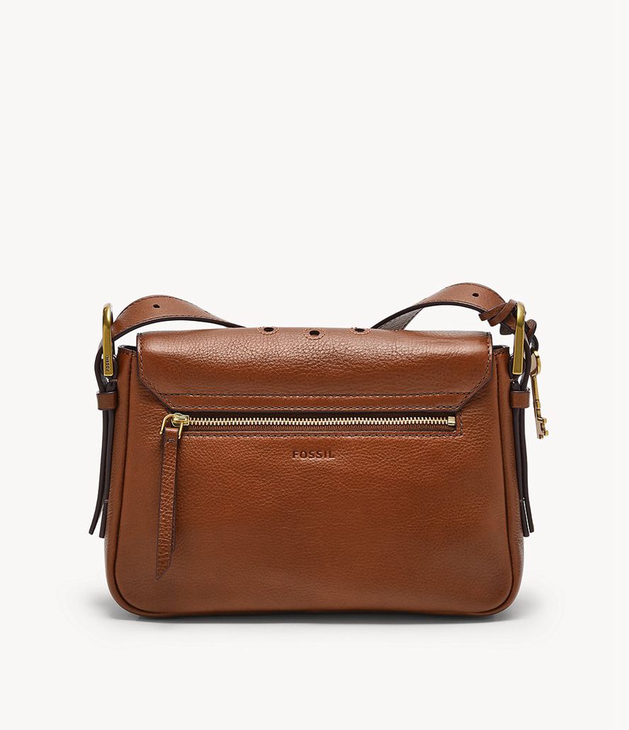 Fossil Harper Small Flap Crossbody Taske Dame Brune | SHQFEW-762