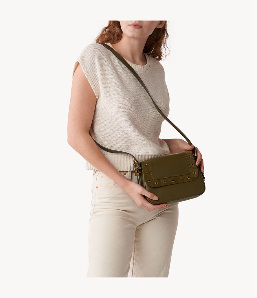 Fossil Harper Small Flap Crossbody Taske Dame Grøn | VNWZXB-158