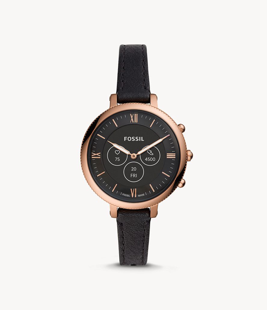 Fossil Hybrid Hr Monroe Læder Smarture Dame Sort | ASKOVB-069