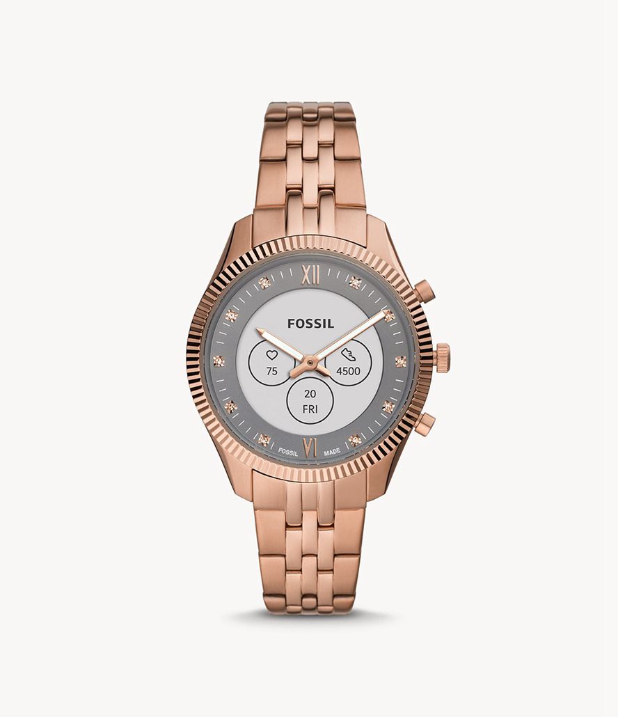 Fossil Hybrid Hr Scarlette Tone Stainless Steel Smarture Dame Grå | PUYIXV-326