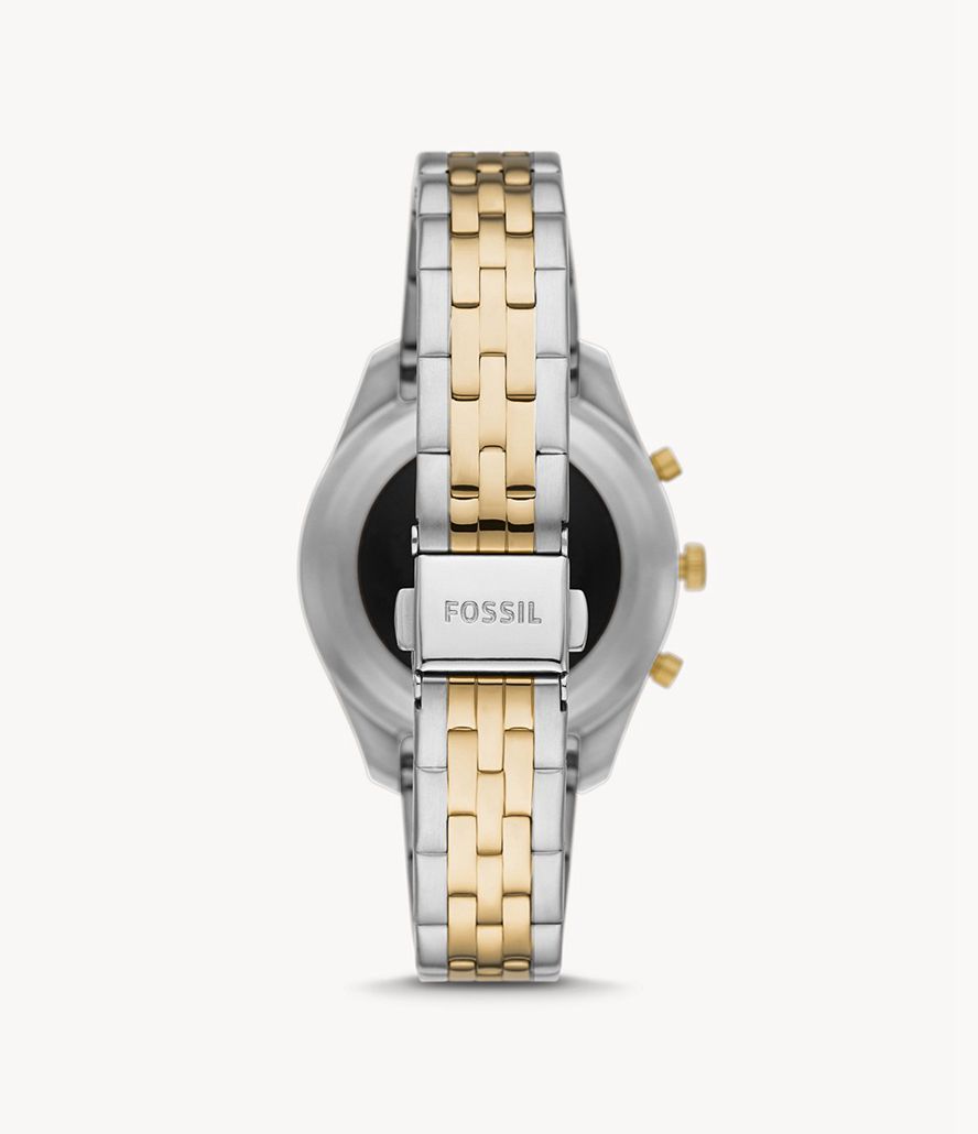 Fossil Hybrid Hr Scarlette Two-Tone Stainless Steel Smarture Dame Sort | NVCMLO-194