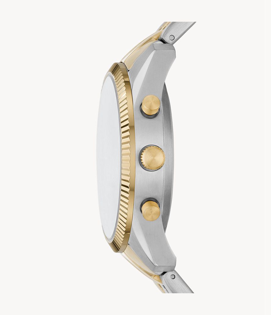 Fossil Hybrid Hr Scarlette Two-Tone Stainless Steel Smarture Dame Sort | NVCMLO-194