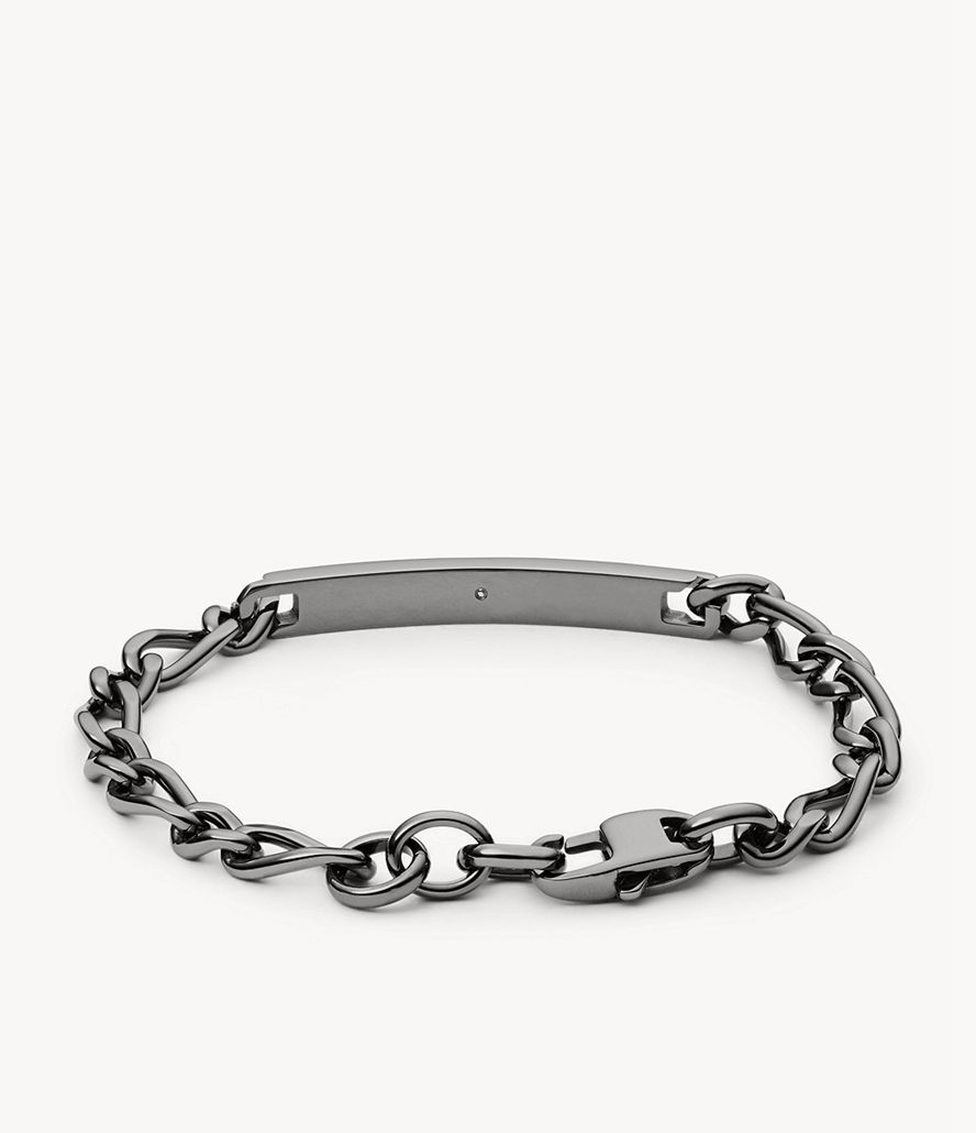 Fossil Id Stainless Steel Armbånd Herre Grå | KPHIMU-289