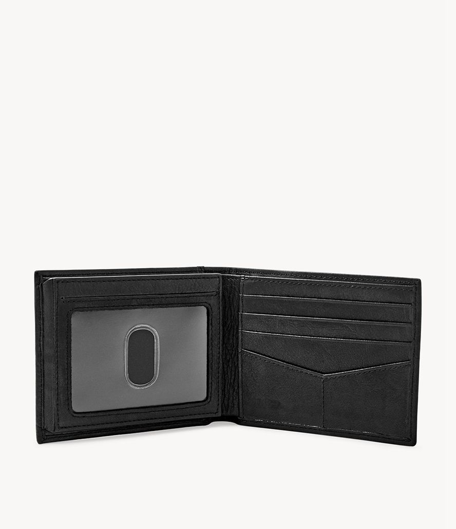 Fossil Ingram Rfid With Flip Id Bifold Tegnebog Herre Sort | BFCYMA-153