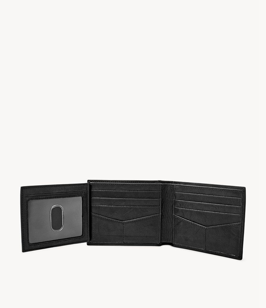 Fossil Ingram Rfid With Flip Id Bifold Tegnebog Herre Sort | BFCYMA-153