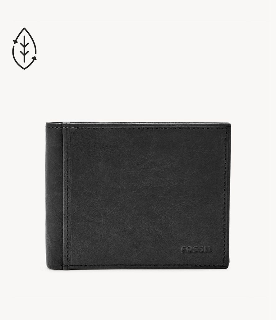 Fossil Ingram Rfid With Flip Id Bifold Tegnebog Herre Sort | BFCYMA-153