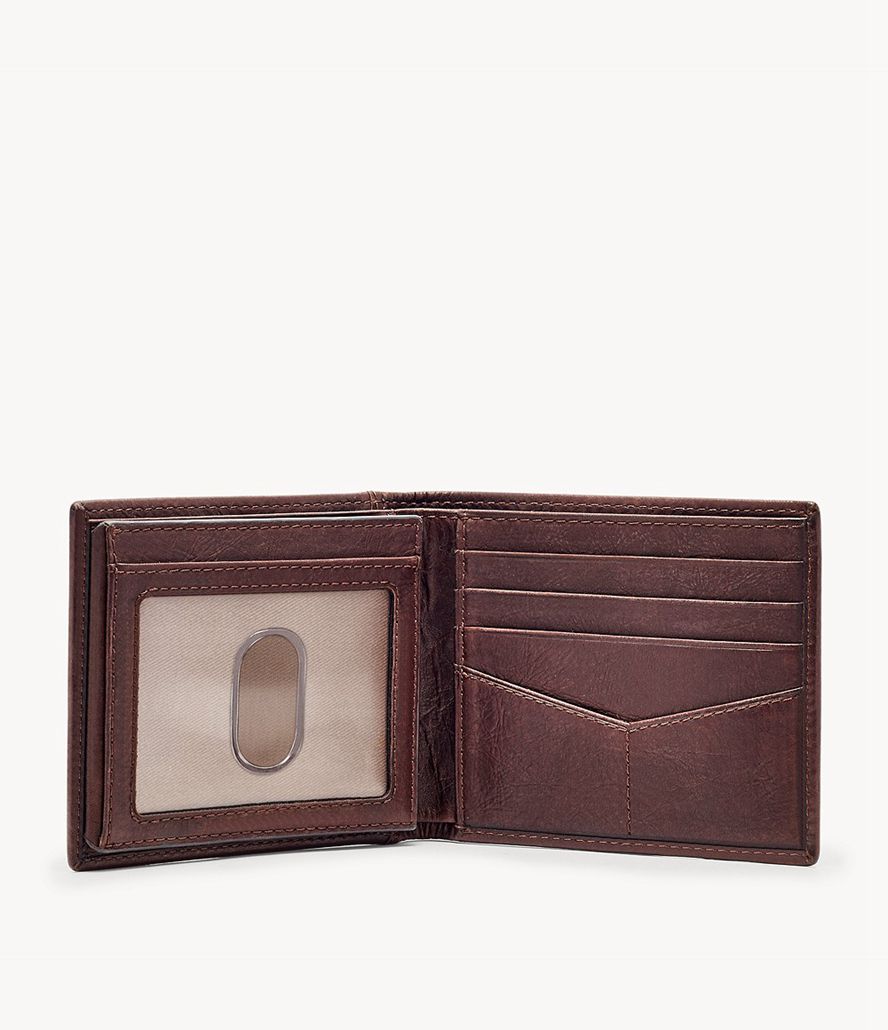 Fossil Ingram Rfid With Flip Id Bifold Tegnebog Herre Brune | EBSVRC-105