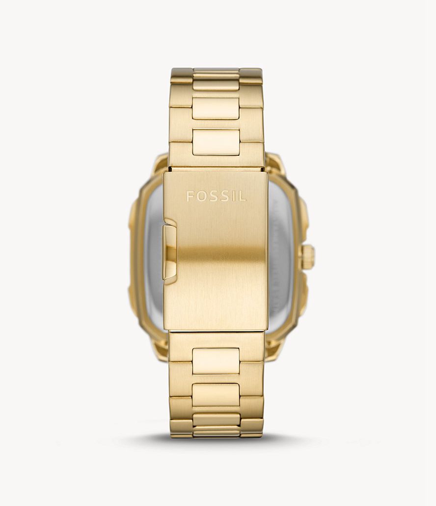 Fossil Inscription Automatisk Stainless Steel Ure Herre Guld | HQTOPD-591