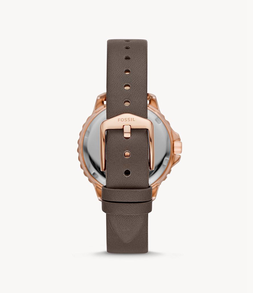 Fossil Izzy Multifunktion Læder Ure Dame Lyserød Guld | RWCHXN-293