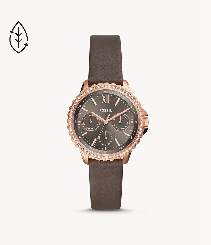 Fossil Izzy Multifunktion Læder Ure Dame Lyserød Guld | RWCHXN-293