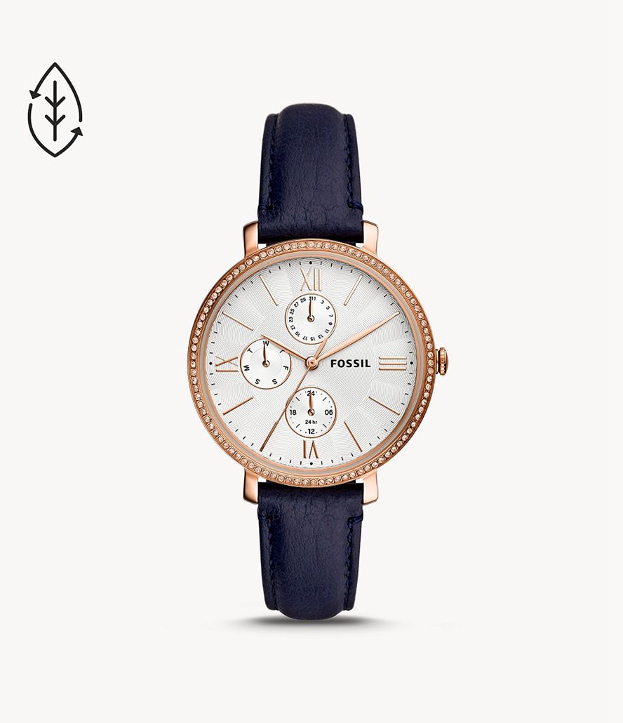 Fossil Jacqueline Multifunktion Eco Læder Ure Dame Lyserød Guld | NCKEGV-598