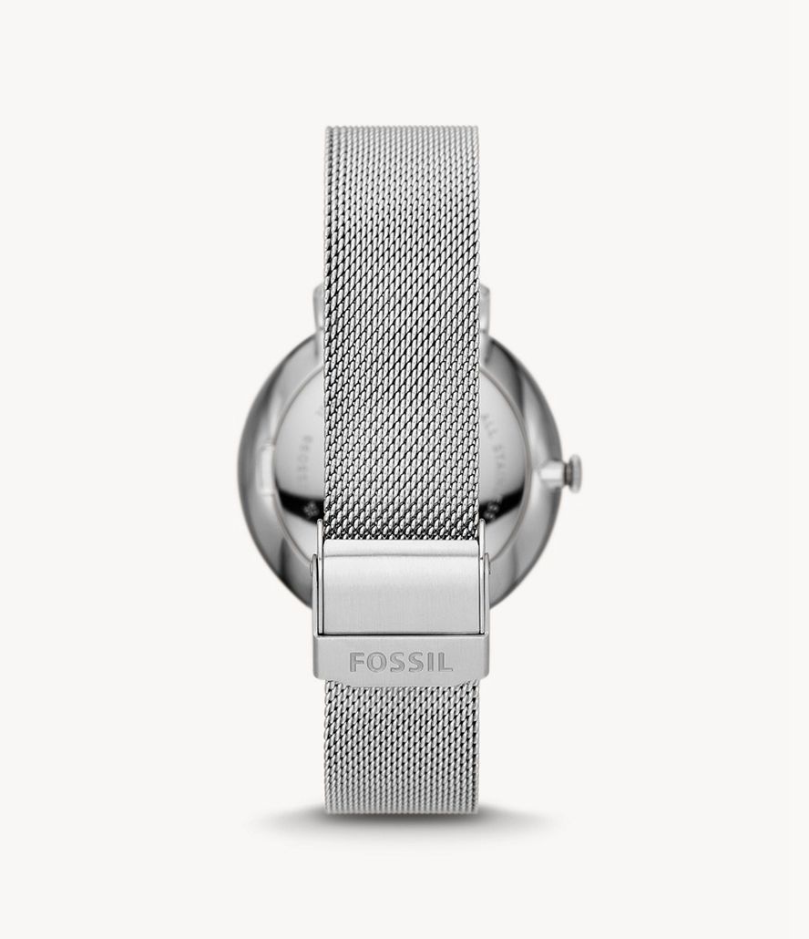 Fossil Jacqueline Multifunktion Stainless Steel Mesh Ure Dame Sølv | IBDWRE-348