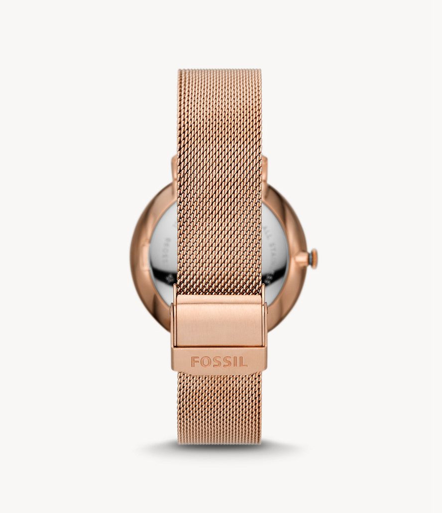 Fossil Jacqueline Multifunktion Tone Stainless Steel Mesh Ure Dame Lyserød Guld | MJVBDS-640