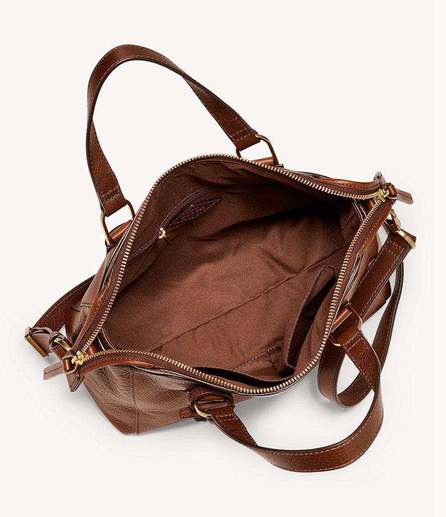 Fossil Jacqueline Satchel Taske Dame Brune | JVWYZR-360