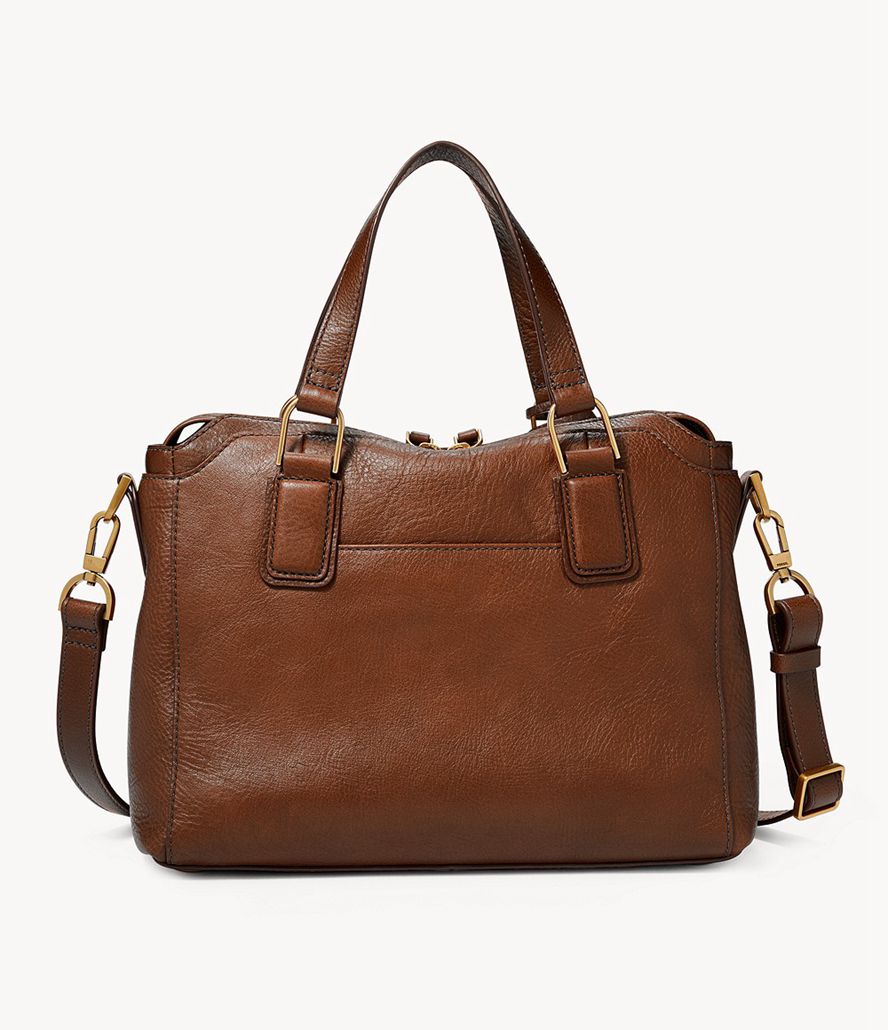 Fossil Jacqueline Satchel Taske Dame Brune | JVWYZR-360