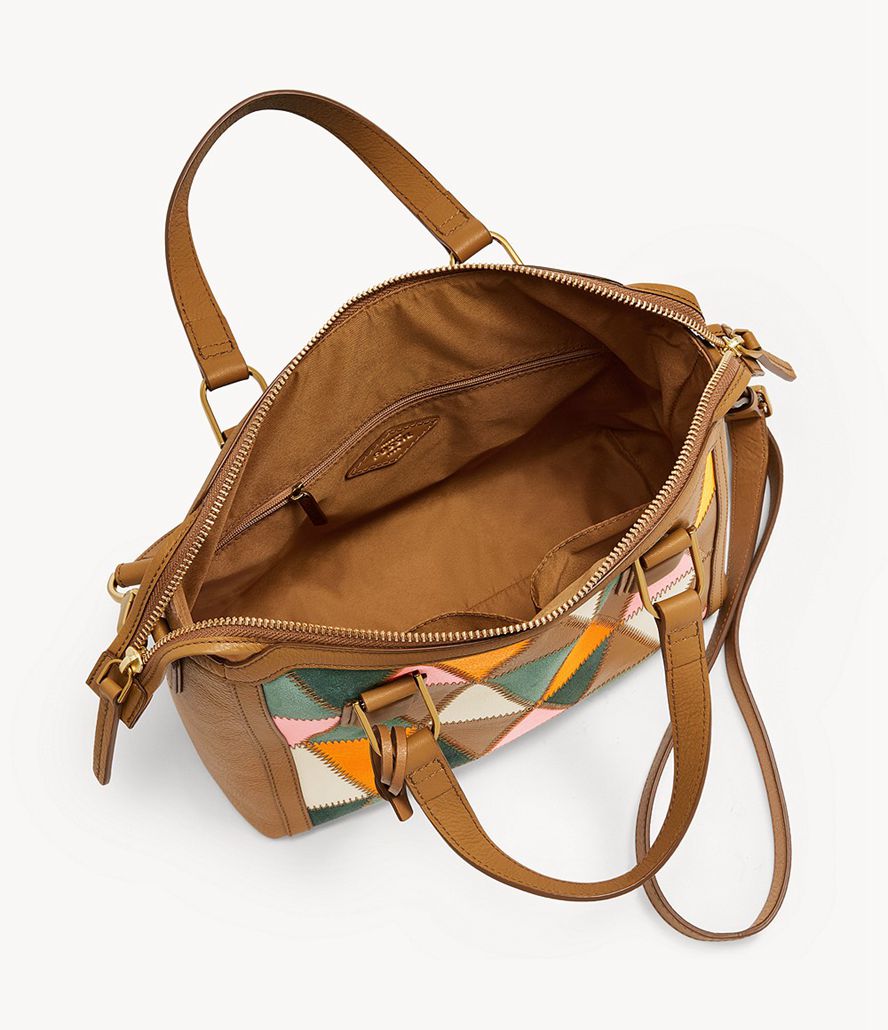 Fossil Jacqueline Satchel Taske Dame Brune | ZFPIGL-283