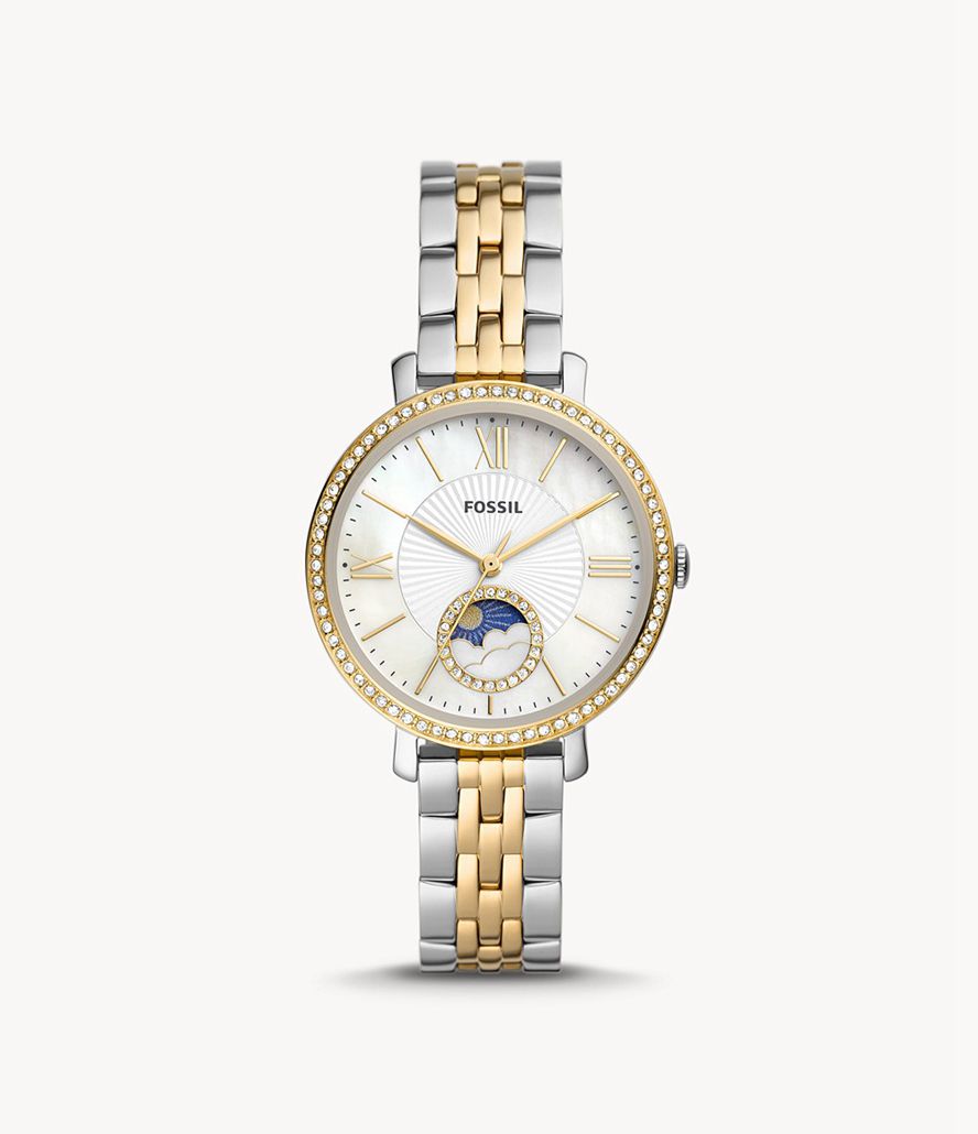 Fossil Jacqueline Sun Moon Multifunktion Two-Tone Stainless Steel Ure Dame Guld | AHFXEC-968