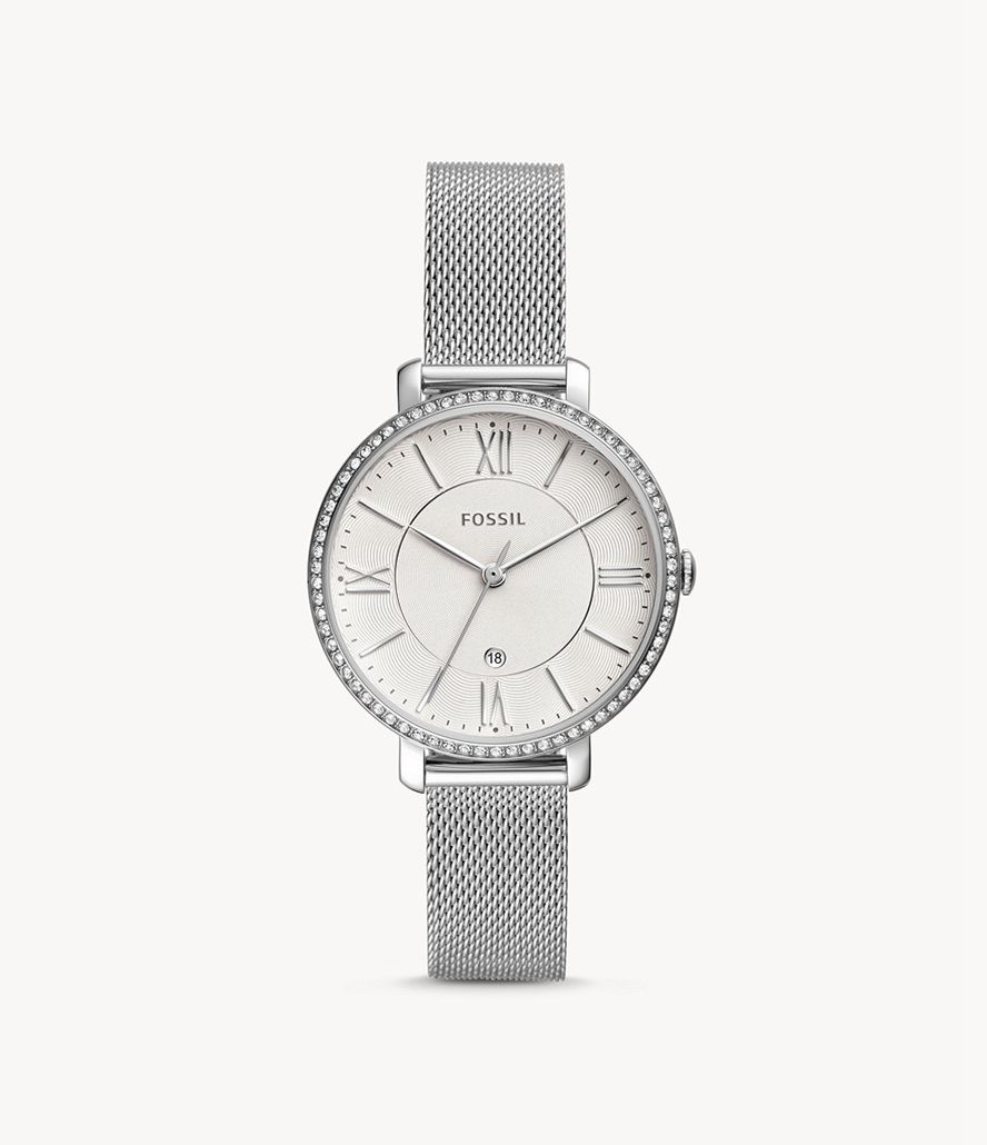 Fossil Jacqueline Three-Hand Date Stainless Steel Ure Dame Sølv | NACBJI-754