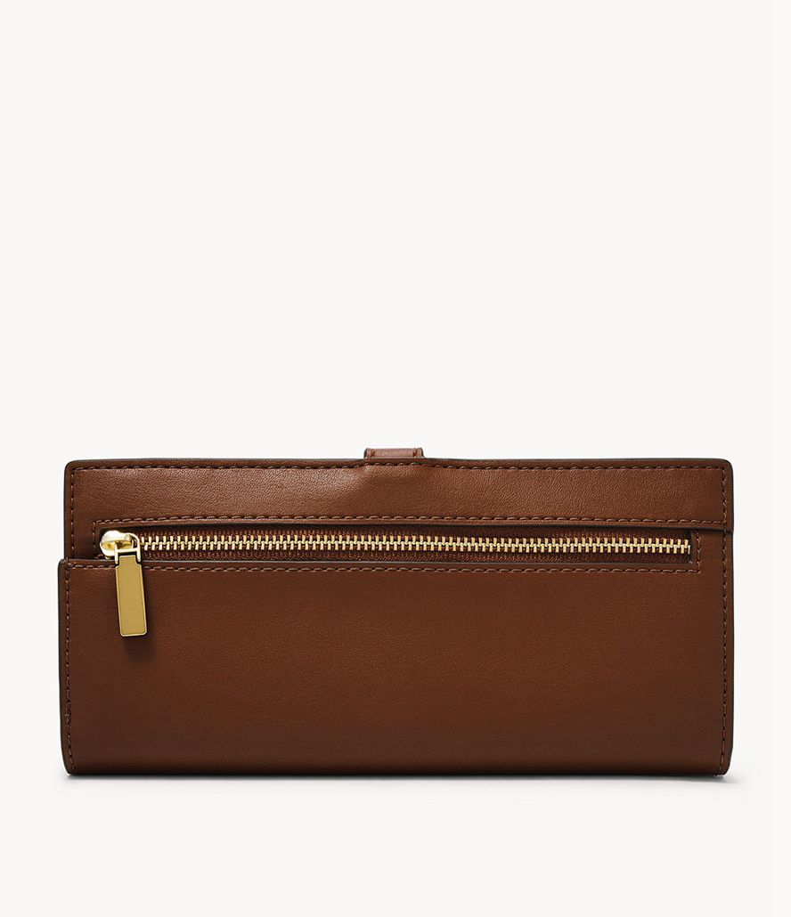 Fossil Kier Cactus Læder Tab Clutch Taske Dame Brune | BMGJVL-427