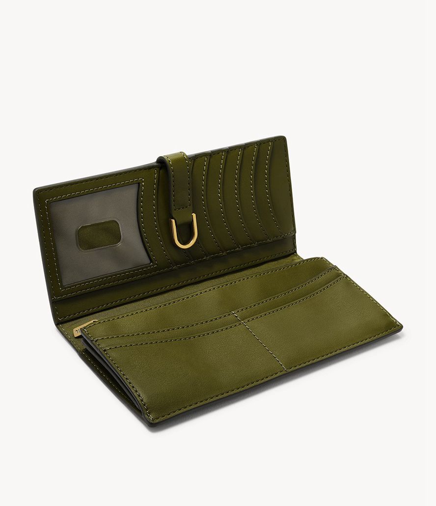 Fossil Kier Cactus Læder Tab Clutch Taske Dame Grøn | ISTZPG-876