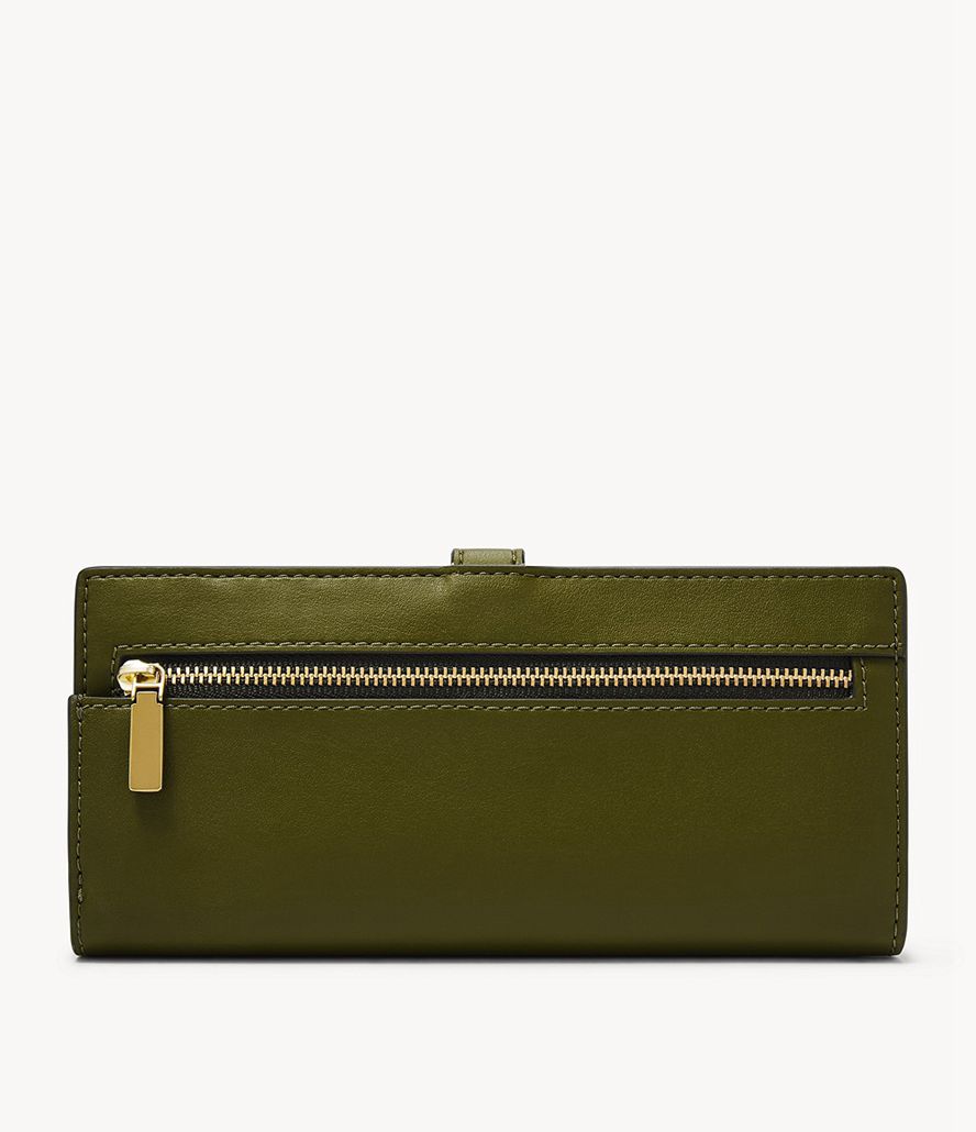 Fossil Kier Cactus Læder Tab Clutch Taske Dame Grøn | ISTZPG-876