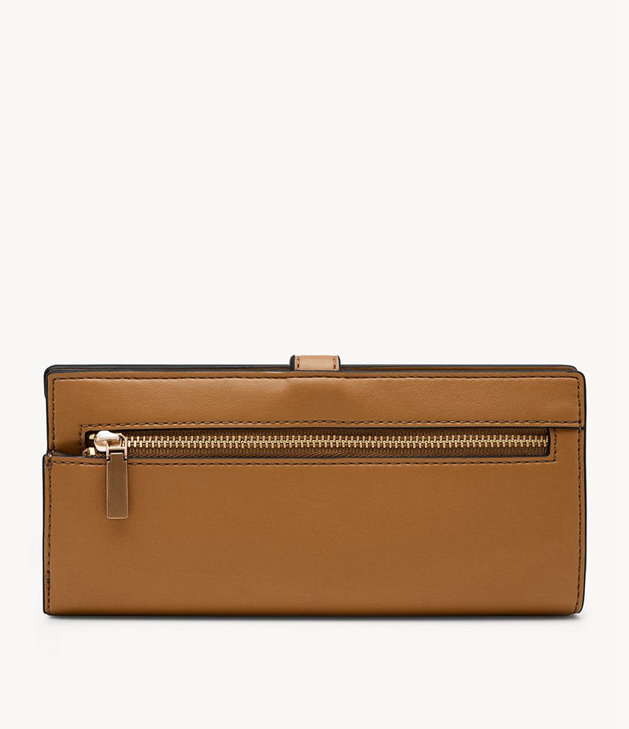 Fossil Kier Cactus Læder Tab Clutch Taske Dame Brune | VGDRSE-850