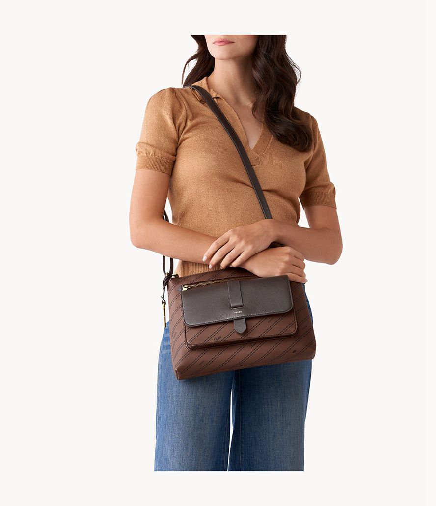 Fossil Kinley Crossbody Taske Dame Brune | KVQNPG-594