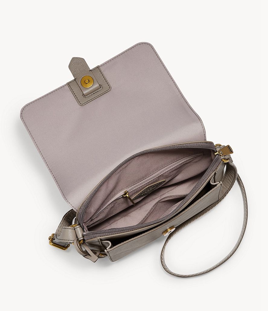 Fossil Kinley Crossbody Taske Dame Grå | YLZMVA-270