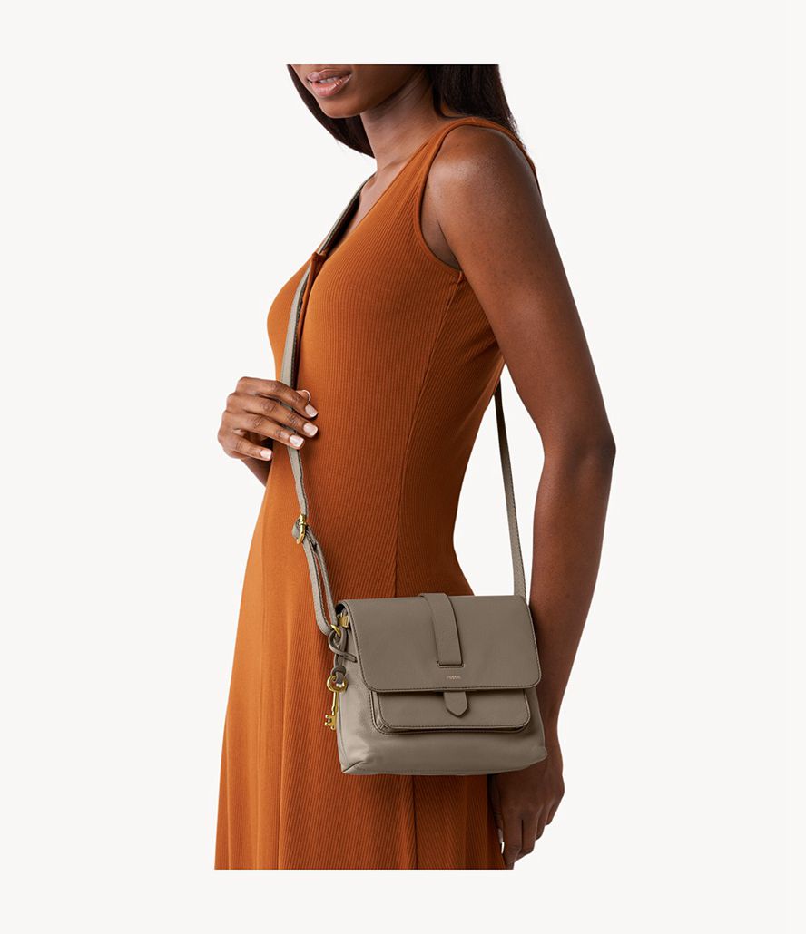 Fossil Kinley Crossbody Taske Dame Grå | YLZMVA-270