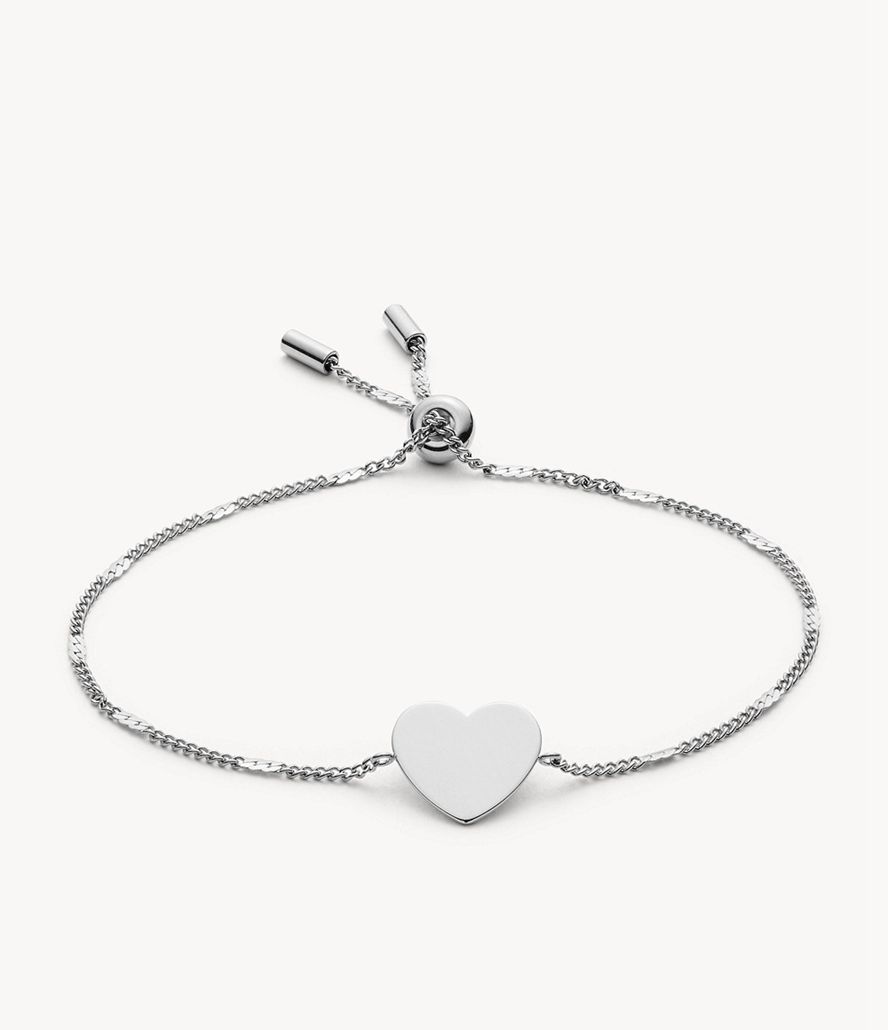 Fossil Lane Heart Stainless Steel Armbånd Dame Sølv | IAQOGY-983