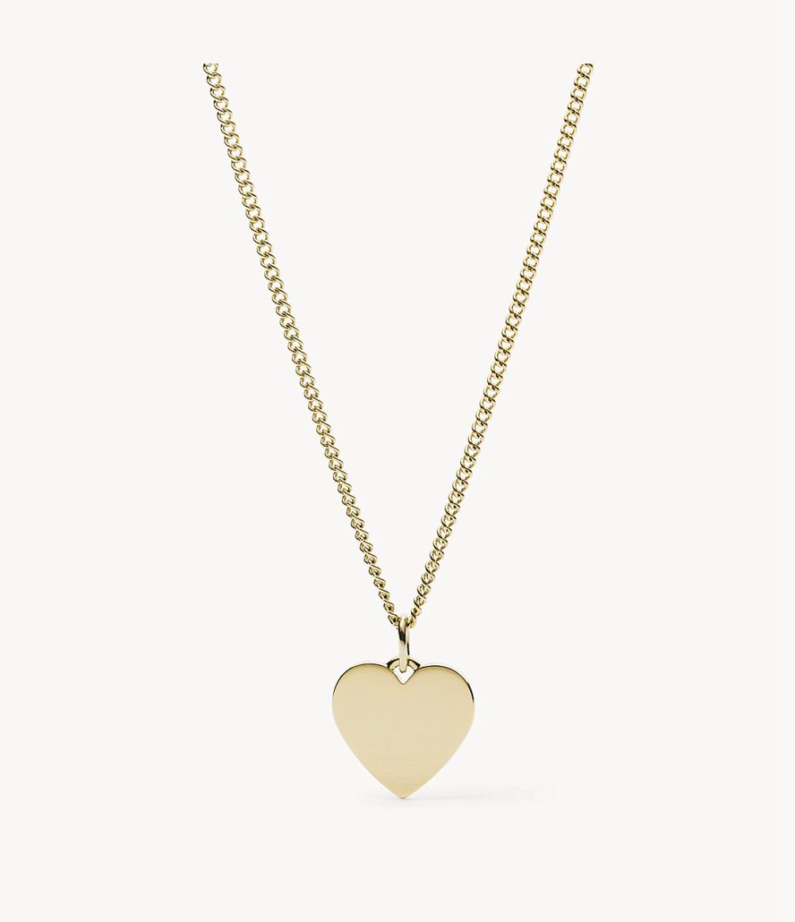 Fossil Lane Heart Stainless Steel Halskæder Dame Guld | TMJAQE-426