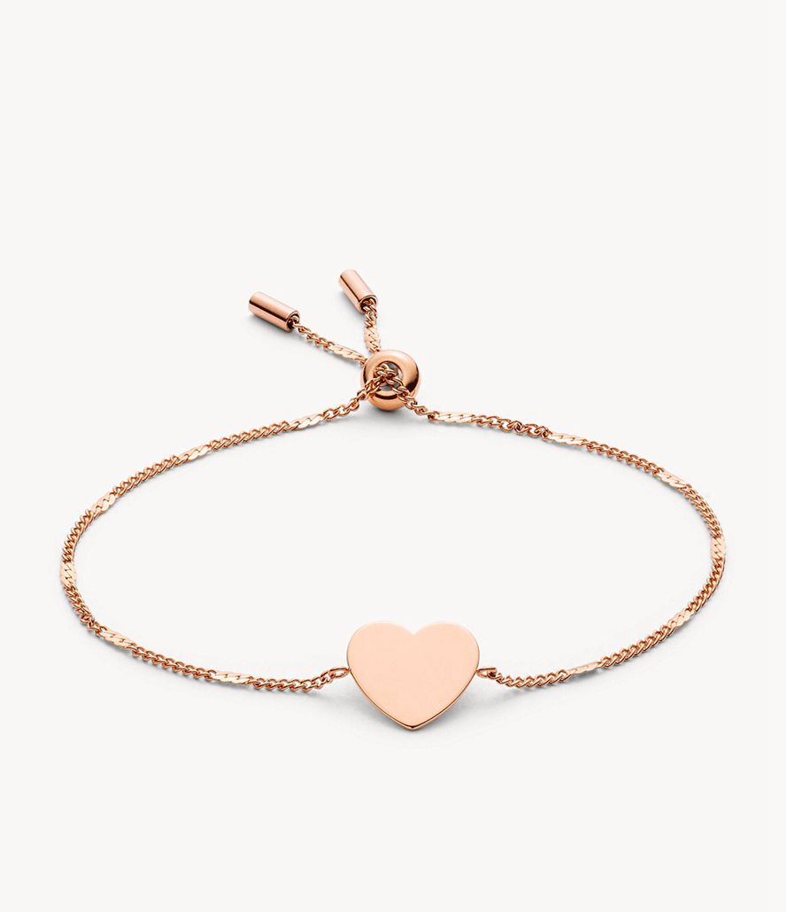 Fossil Lane Heart Tone Steel Armbånd Dame Lyserød Guld | FEIBKD-925