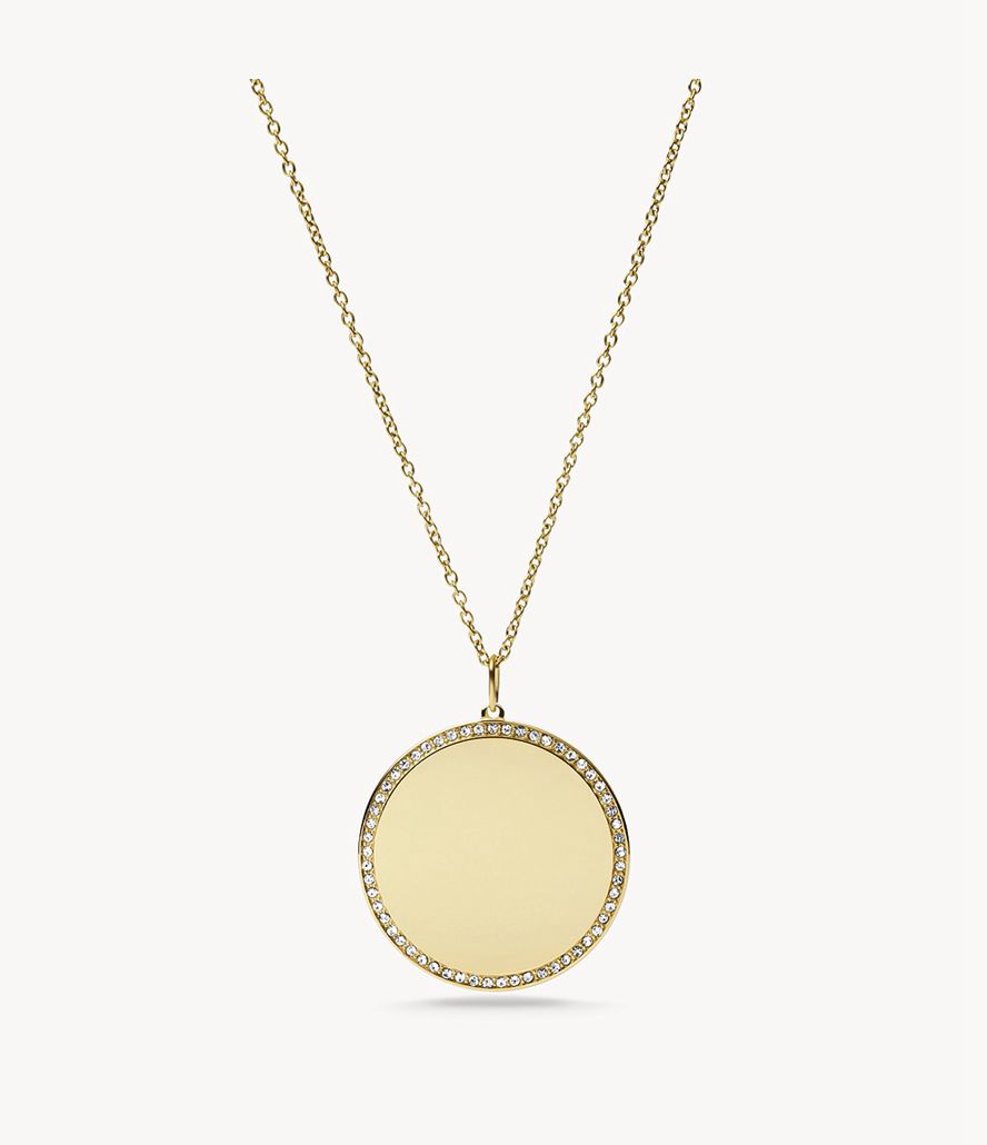 Fossil Lane Stainless Steel Pendant Halskæder Dame Guld | TMJIPY-061