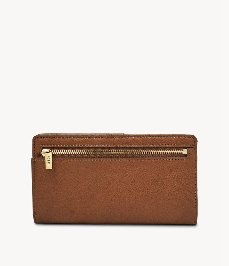 Fossil Liza Slim Bifold Tegnebog Dame Brune | PZNAMH-856