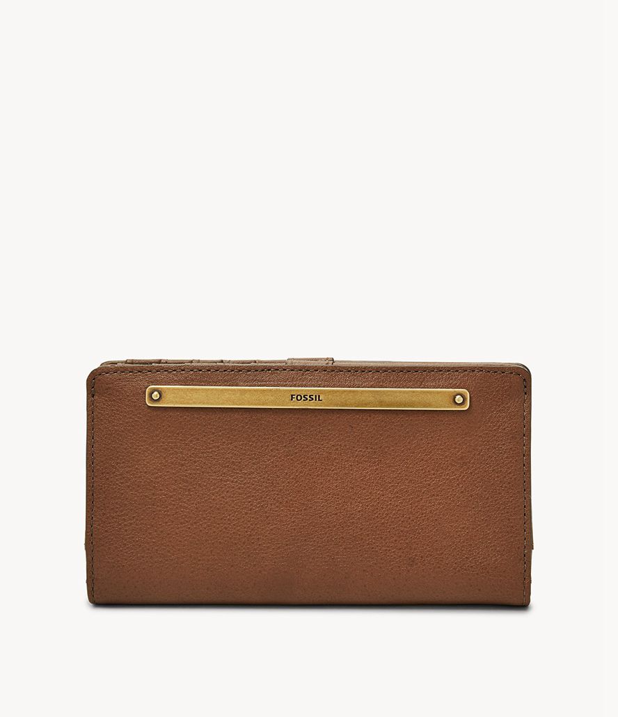 Fossil Liza Slim Bifold Tegnebog Dame Brune | PZNAMH-856