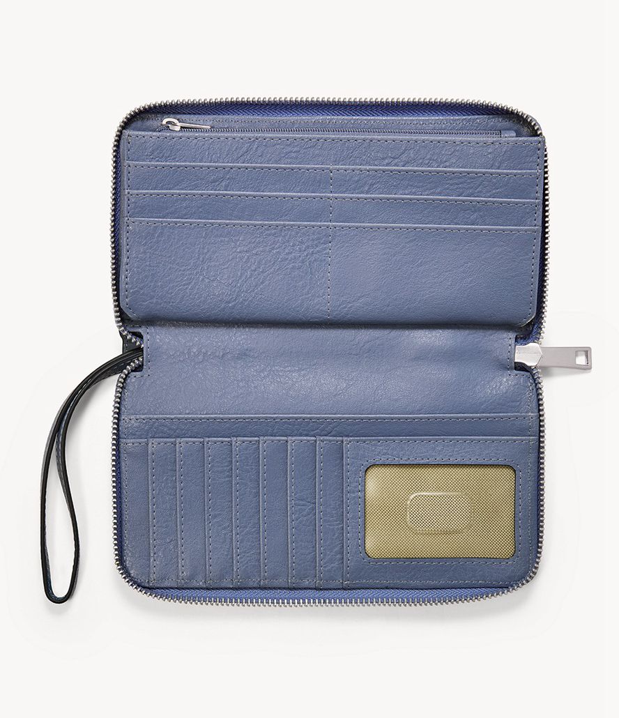 Fossil Liza Zip Clutch Taske Dame Blå | BHEZKR-791