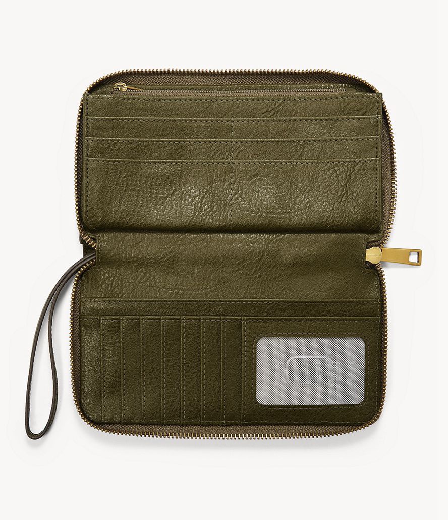 Fossil Liza Zip Clutch Taske Dame Grøn | ODURYX-836