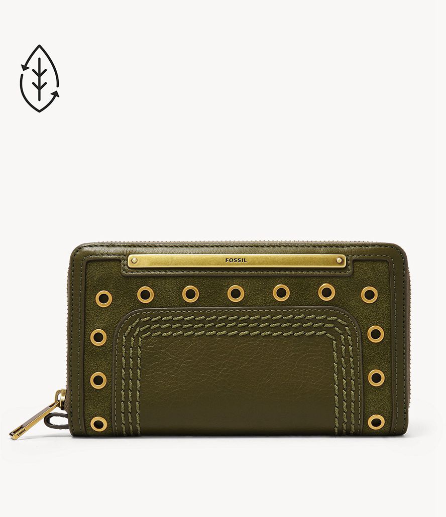 Fossil Liza Zip Clutch Taske Dame Grøn | ODURYX-836