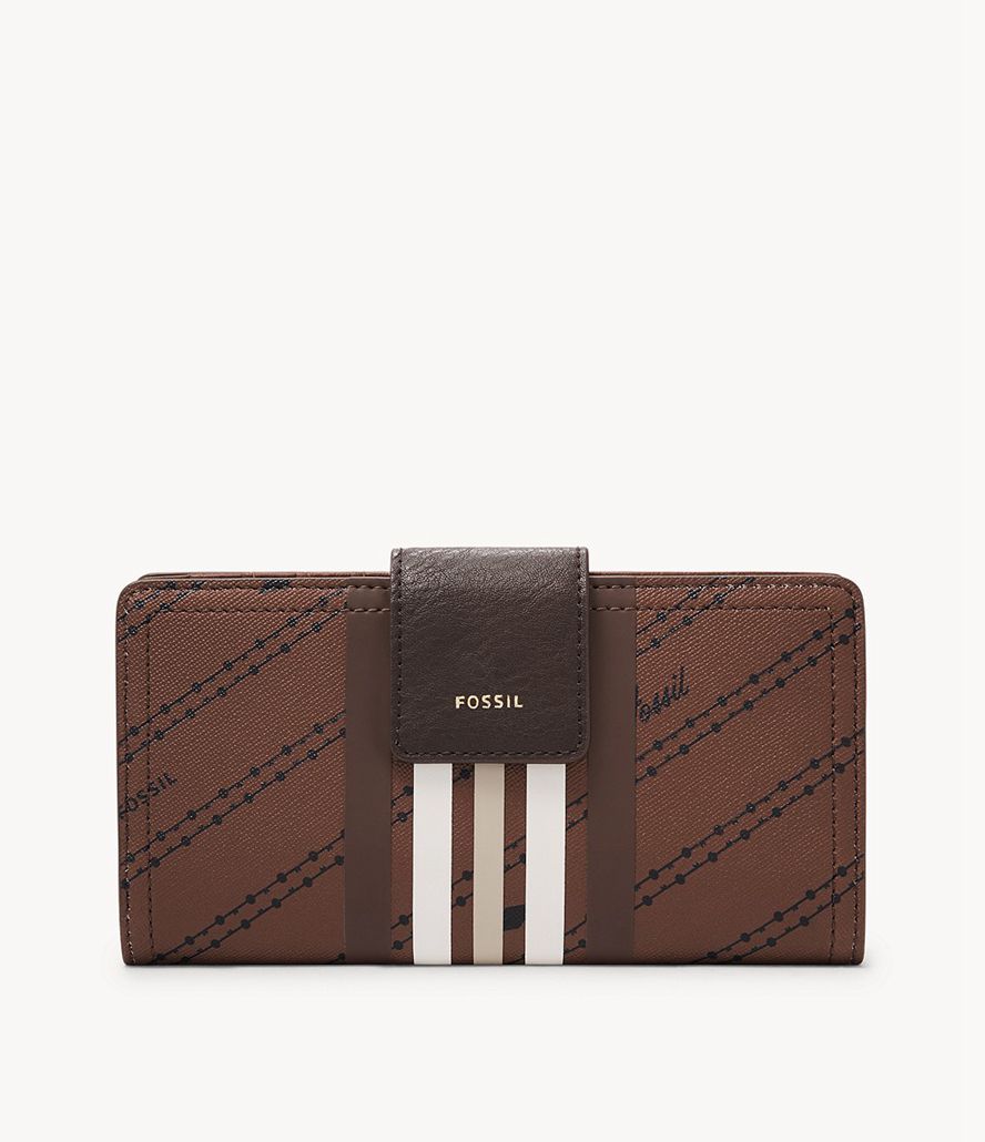 Fossil Logan Rfid Tab Clutch Taske Dame Brune | BEKSJM-054