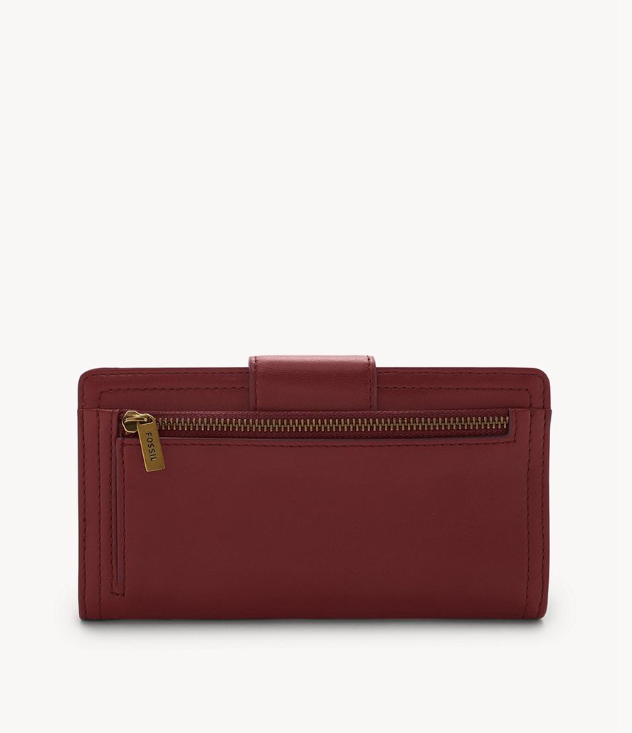 Fossil Logan Rfid Tab Clutch Taske Dame Bordeaux | EVRZKF-826