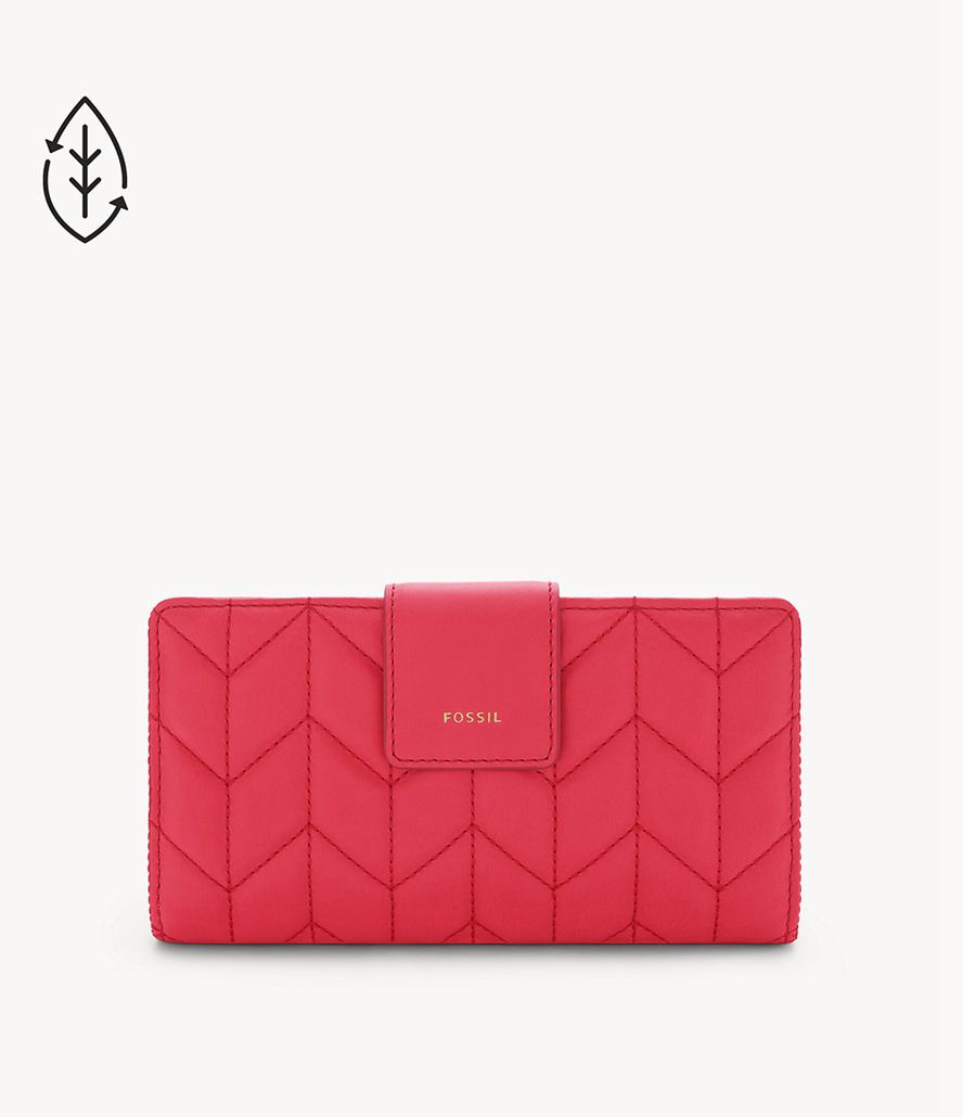 Fossil Logan Rfid Tab Clutch Taske Dame Rød | JIHCPG-183