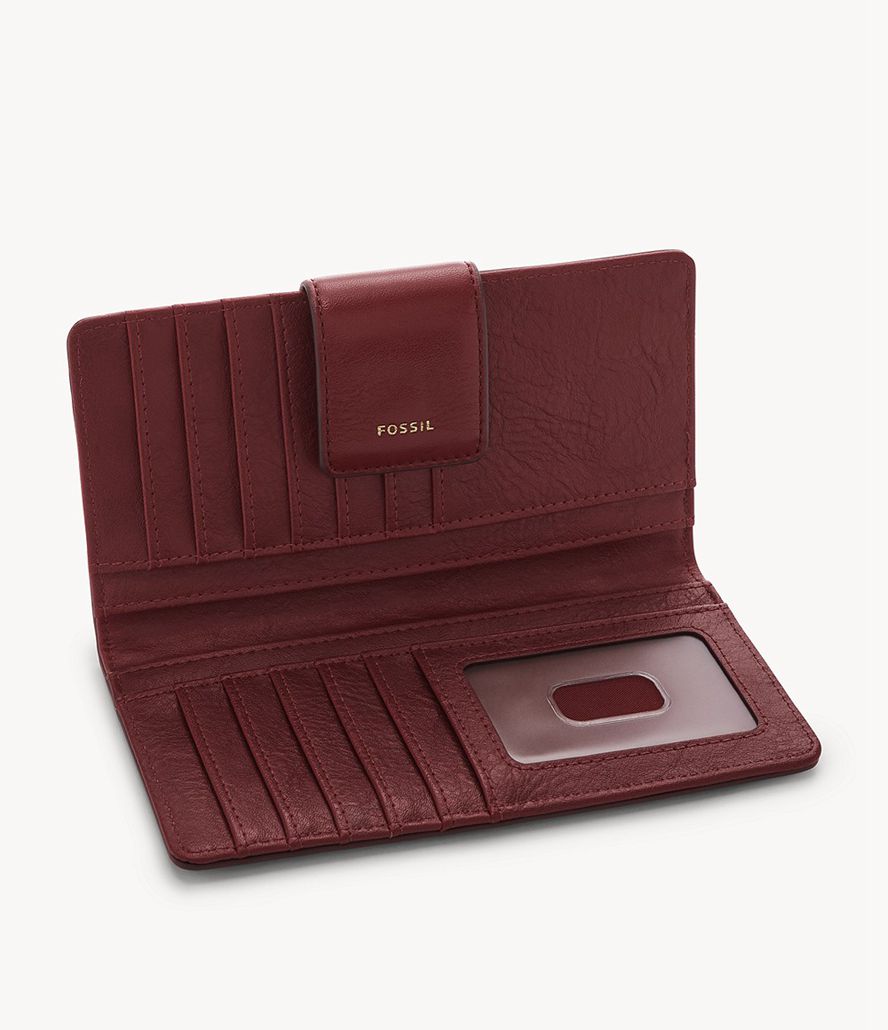 Fossil Logan Rfid Tab Clutch Taske Dame Bordeaux | JZONTA-127