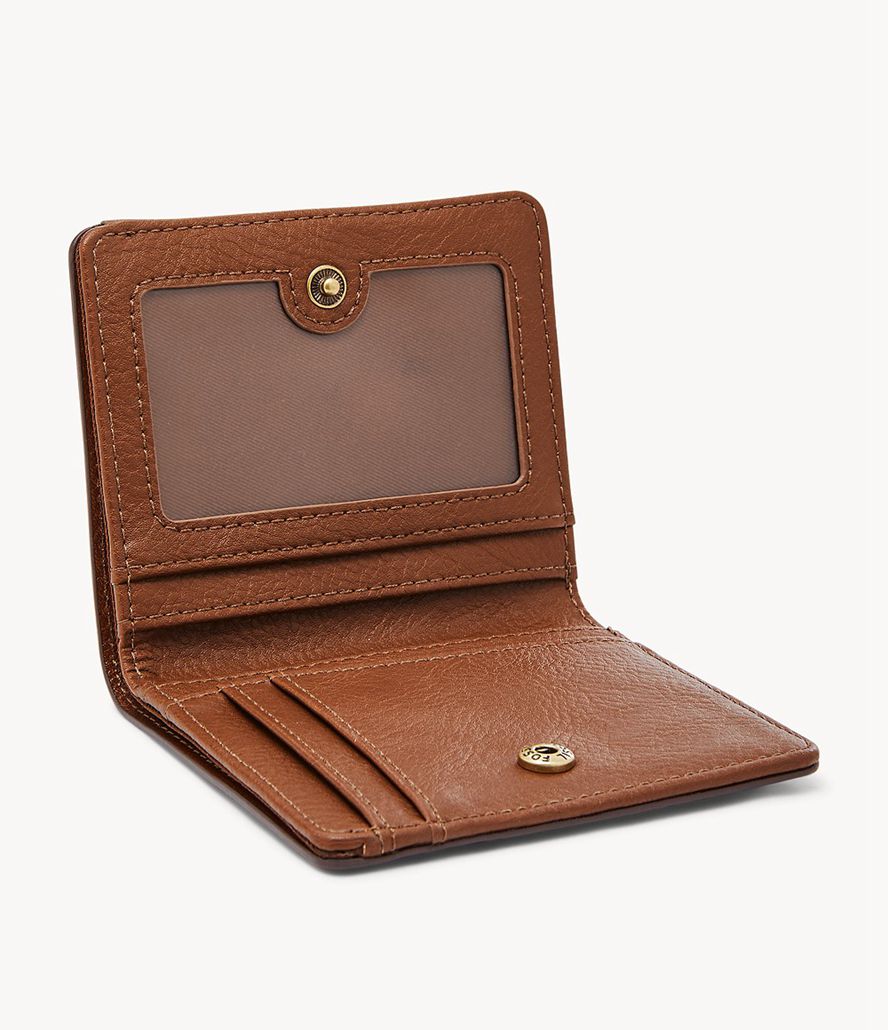 Fossil Logan Small Rfid Bifold Tegnebog Dame Brune | FNMHXJ-058