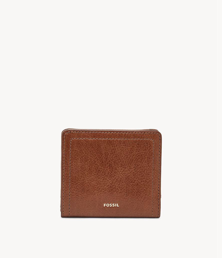 Fossil Logan Small Rfid Bifold Tegnebog Dame Brune | FNMHXJ-058