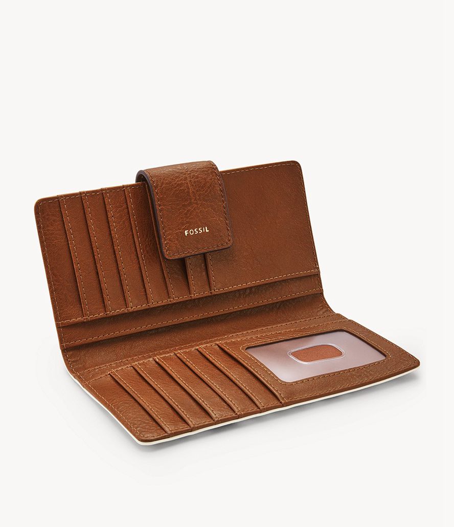 Fossil Logan Tab Clutch Taske Dame Blå | UBOMJY-392